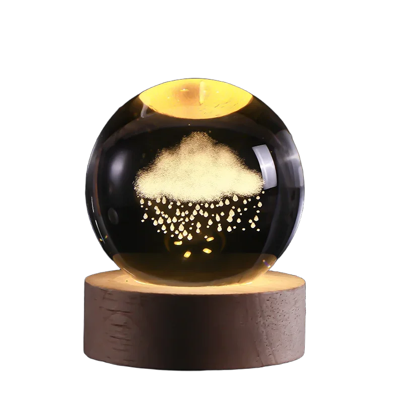 3D Crystal ball Night Light DIY Laser Engraved Solar System Globe Astronomy and More Desktop Decoration