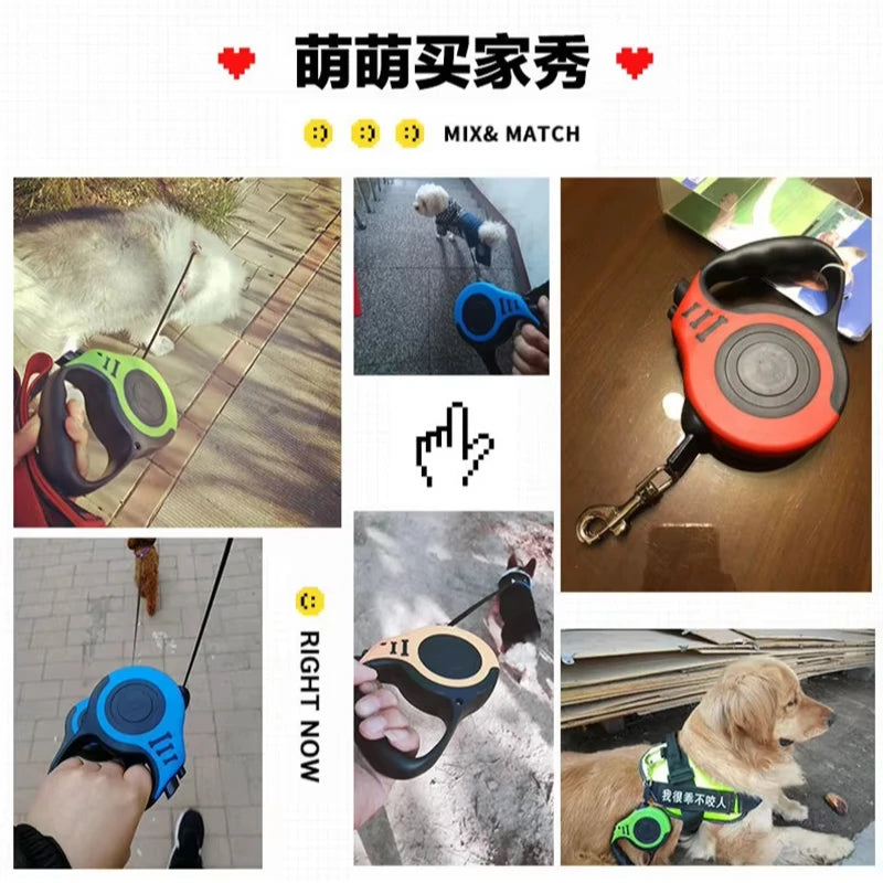 3m 5m Dog Strong Nylon Automatic Retractable Durable Leash