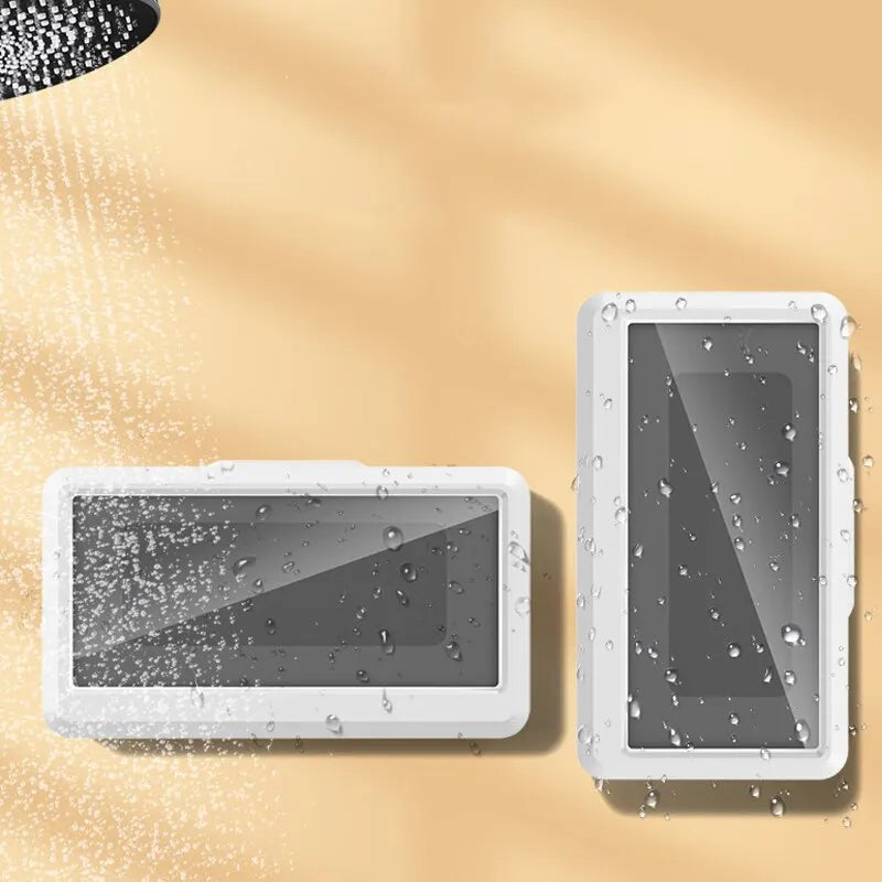 Waterproof Shower Phone Holder Splash-Proof 360° Rotate Can Be Touched Shower Phone Case Mount for Bathroom Kitchen