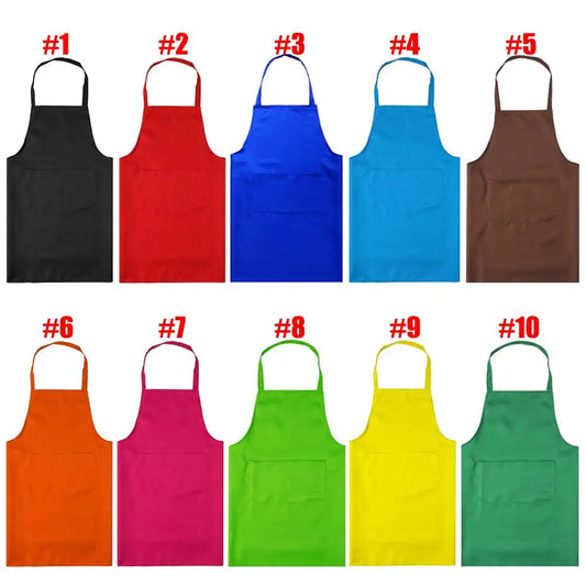Polyester + Cotton Blend Sleeveless Apron With Big Pocket