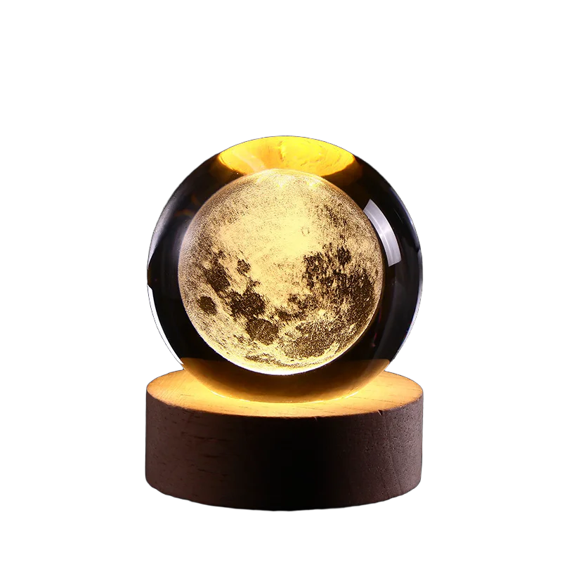 2025 NEW 3D Crystal Ball Light Carving Solar System Galaxy Valentine's Day/ Birthday Gift LED Luminous Planet Night Lights