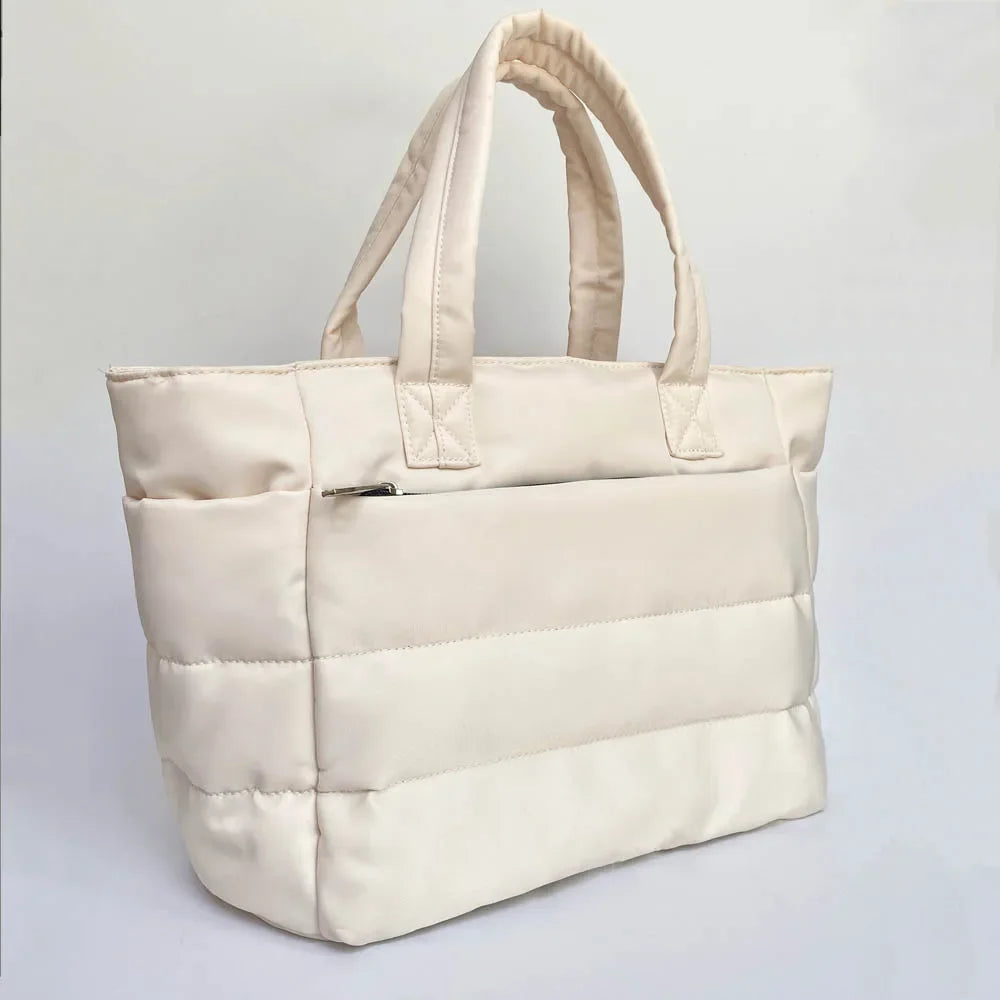 2025 New Women Fashion Shopping Bag Large Capacity Nylon Retro Shoulder Bag