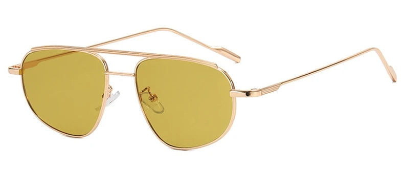 Retro Alloy Vintage Small Metal Frame Pilot Punk Double Ridge Sun Glasses