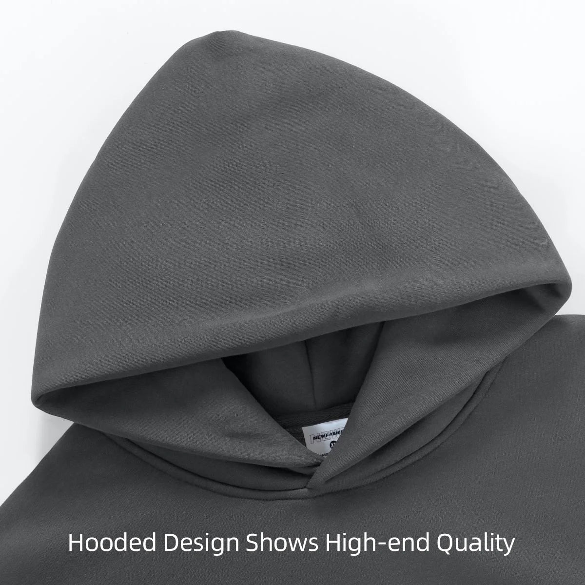 480gsm Heavy Weight Cotton Plus Velvet Hooded Sweater Thickened Tight Polar Fleece Pullover Hoodie