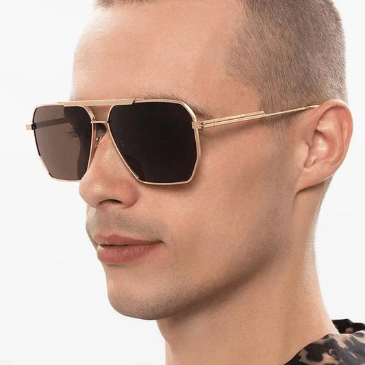 Vintage Fashion Luxury Brand Design Metal Sunglasses Men Women UV400