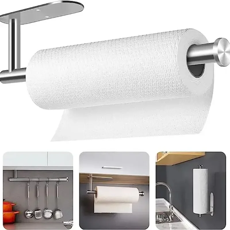Self Adhesive Stainless Steel Paper Towel Roll Holder Wall Mount