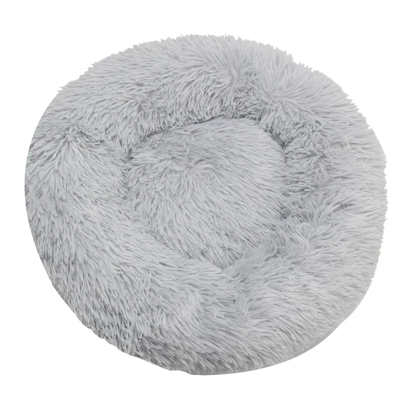 Plush Round Washable Pet Bed, Winter Warm For All Size Dogs and Cats