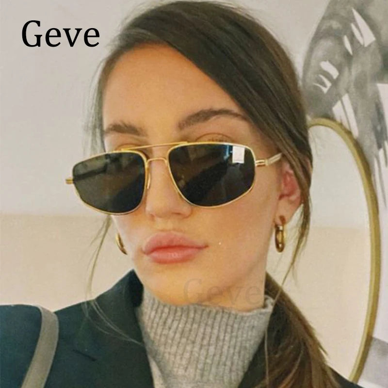 Retro Alloy Vintage Small Metal Frame Pilot Punk Double Ridge Sun Glasses