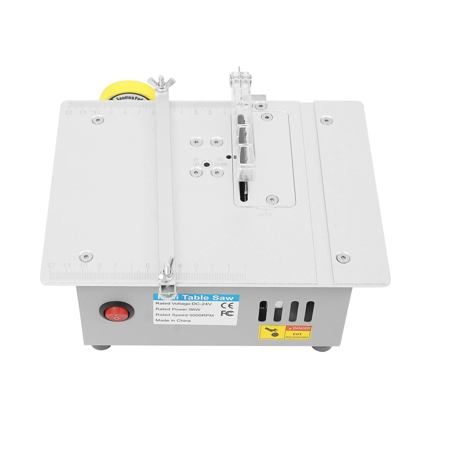 240W Mini Table Saw Multi-Functional Table Saw 0.1-20mm Adjustable for Modeling, Handicraft Workshop
