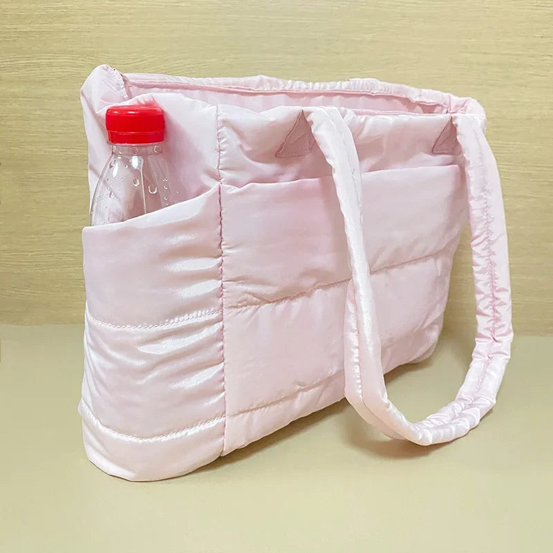 2025 New Women Fashion Shopping Bag Large Capacity Nylon Retro Shoulder Bag