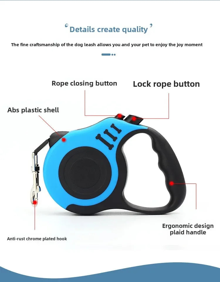 3m 5m Dog Strong Nylon Automatic Retractable Durable Leash