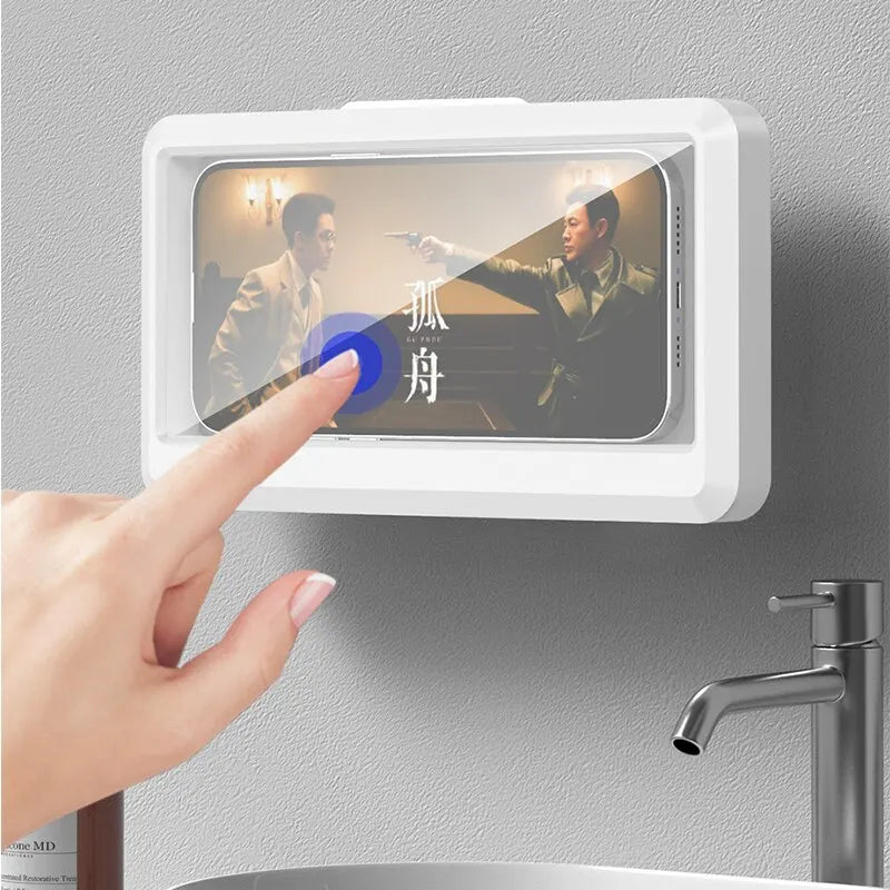 Waterproof Shower Phone Holder Splash-Proof 360° Rotate Can Be Touched Shower Phone Case Mount for Bathroom Kitchen