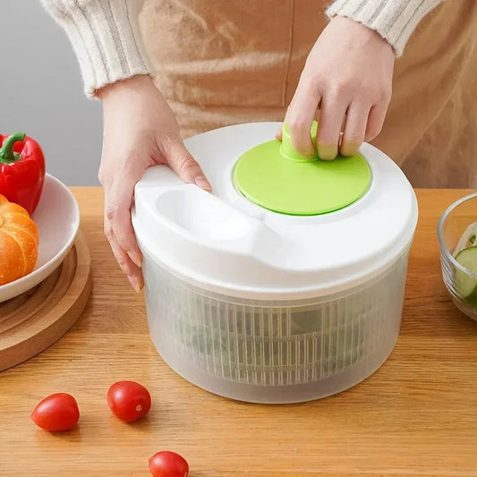 Salad Spinner for Leafy Vegetables, Greens Drainer Strainer Crisper Tool
