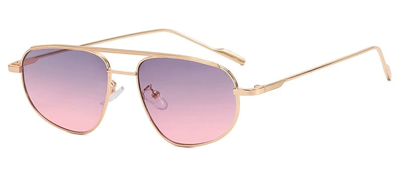 Retro Alloy Vintage Small Metal Frame Pilot Punk Double Ridge Sun Glasses