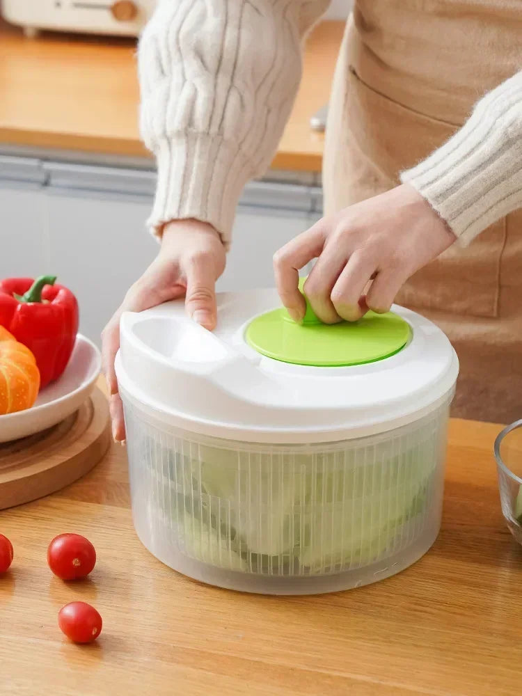 Salad Spinner for Leafy Vegetables, Greens Drainer Strainer Crisper Tool