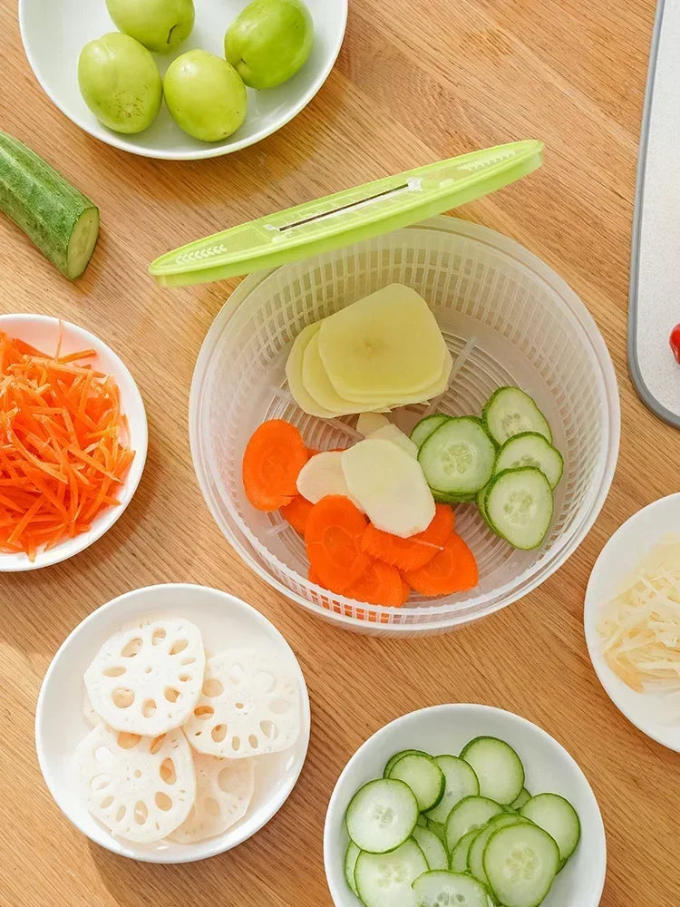 Salad Spinner for Leafy Vegetables, Greens Drainer Strainer Crisper Tool