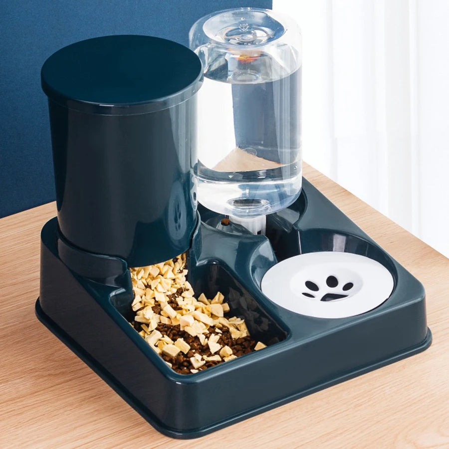 2 In 1 Tilted Automatic Gravity Pet Feeder Water Dispenser Set