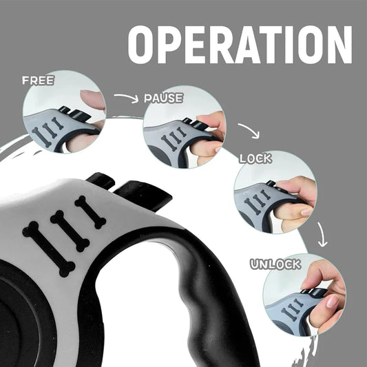 Retractable Dog Leash - 5m Automatic Strong Nylon Lead For Small/Medium Dogs & Cats, Durable Pet Traction Rope