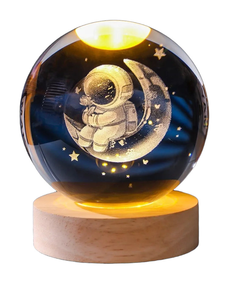 2025 NEW 3D Crystal Ball Light Carving Solar System Galaxy Valentine's Day/ Birthday Gift LED Luminous Planet Night Lights