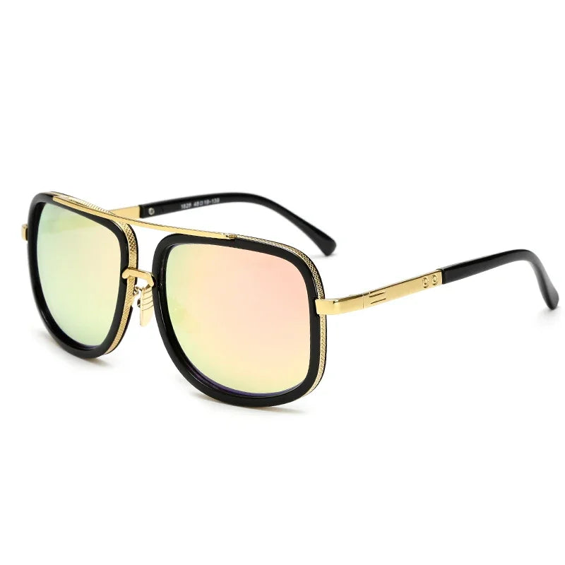 Metal Polarized Oversized Gradient Square Frame Sun Glasses