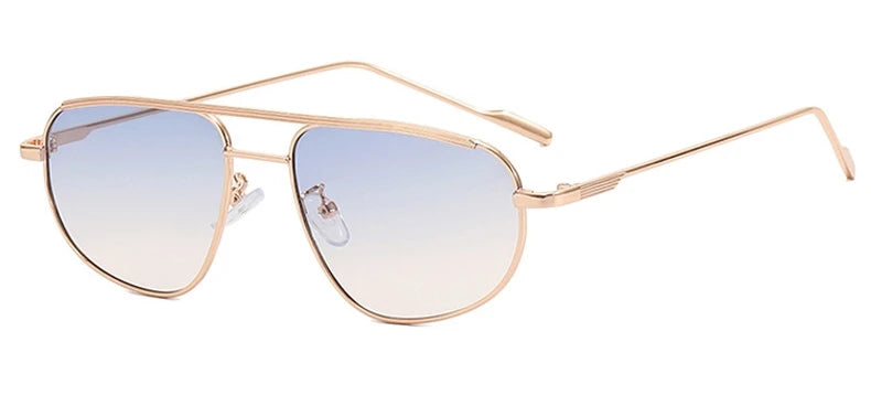Retro Alloy Vintage Small Metal Frame Pilot Punk Double Ridge Sun Glasses