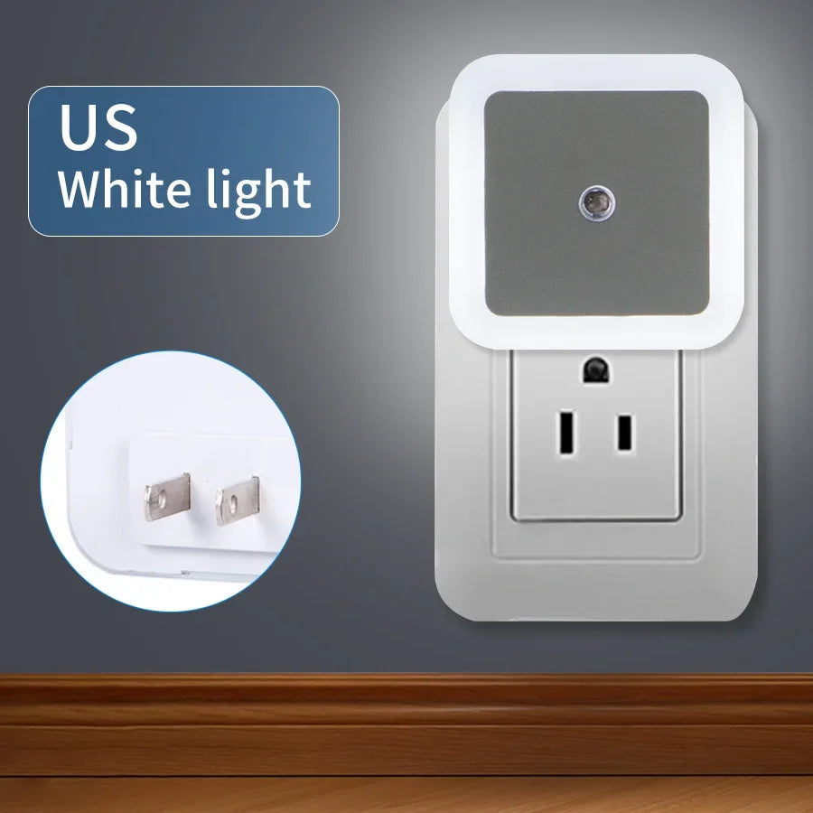 LED Night Light Smart Light Sensor Control 110-240V Plug in Wall Nightlight