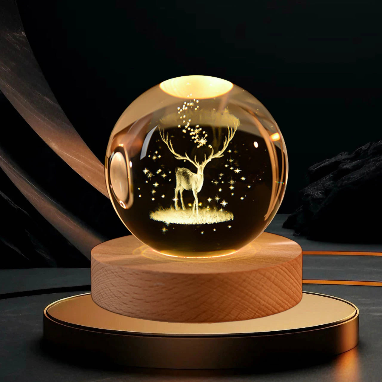 2025 NEW 3D Crystal Ball Light Carving Solar System Galaxy Valentine's Day/ Birthday Gift LED Luminous Planet Night Lights