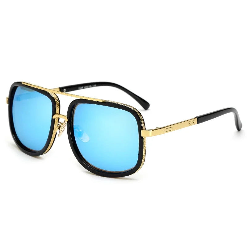 Metal Polarized Oversized Gradient Square Frame Sun Glasses