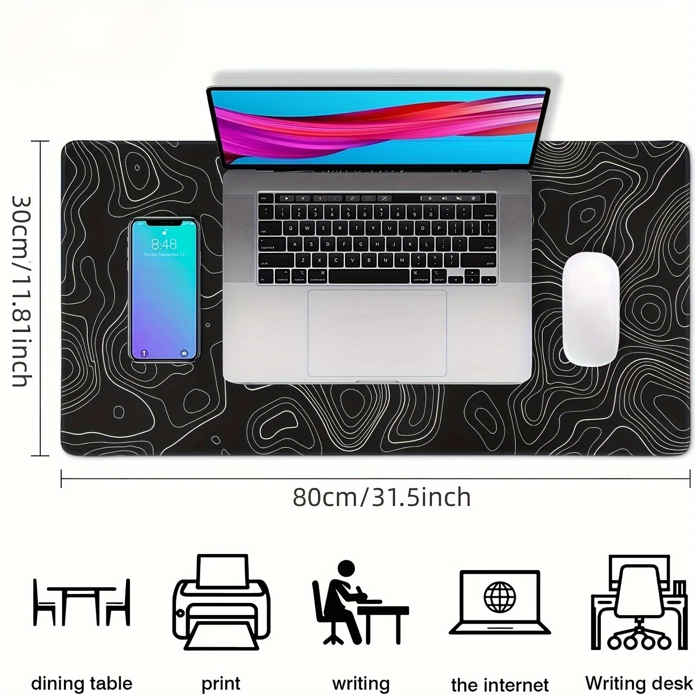 Large gaming keyboard mouse desk pad non-slip rubber