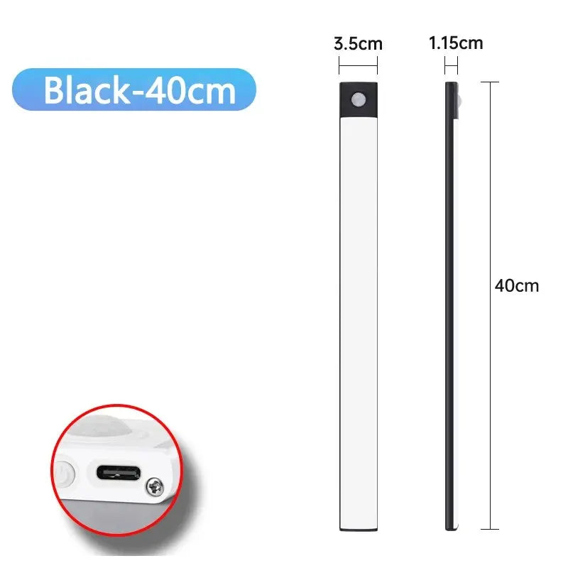 LED Cabinet Light USB Type-C Rechargeable Motion Sensor Led Lamp 10cm/20cm/30cm/40cm/50cm