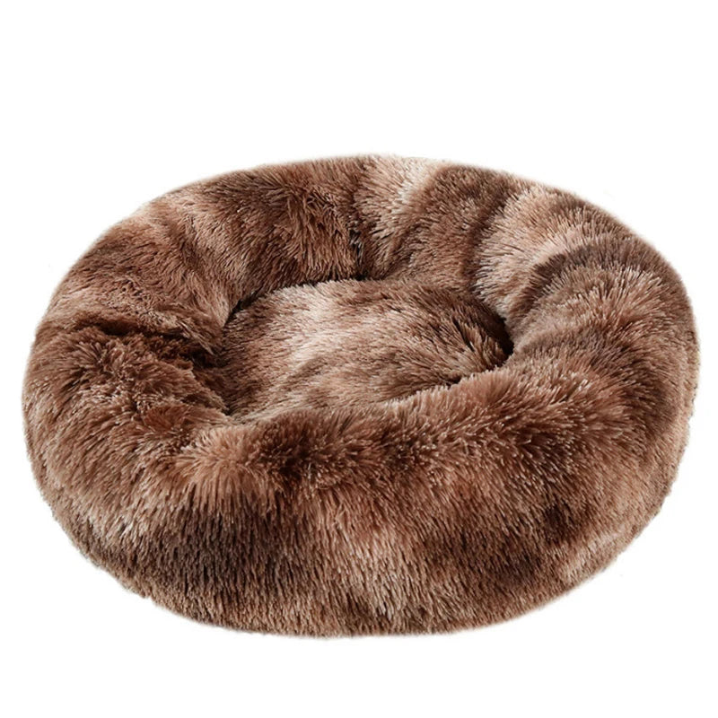 Plush Round Washable Pet Bed, Winter Warm For All Size Dogs and Cats