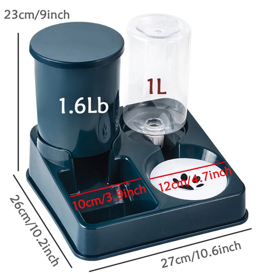 2 In 1 Tilted Automatic Gravity Pet Feeder Water Dispenser Set