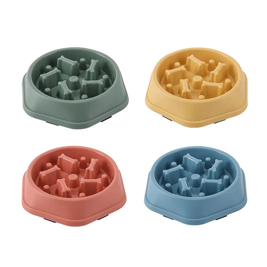 Pet Slow Food Bowl, Non-slip Multiple Colors Shapes