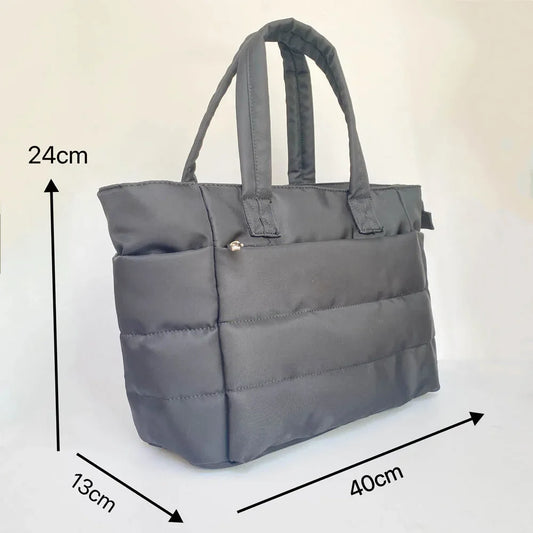 2025 New Women Fashion Shopping Bag Large Capacity Nylon Retro Shoulder Bag