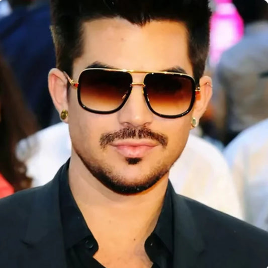 Metal Polarized Oversized Gradient Square Frame Sun Glasses