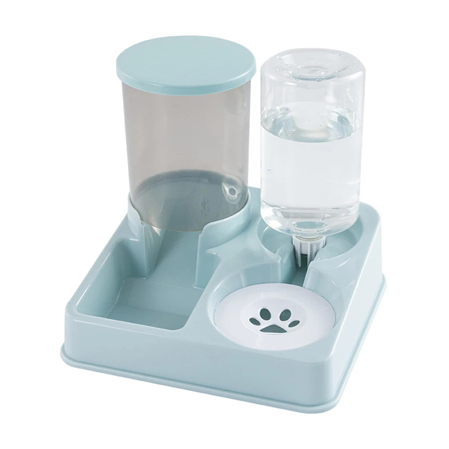 2 In 1 Tilted Automatic Gravity Pet Feeder Water Dispenser Set