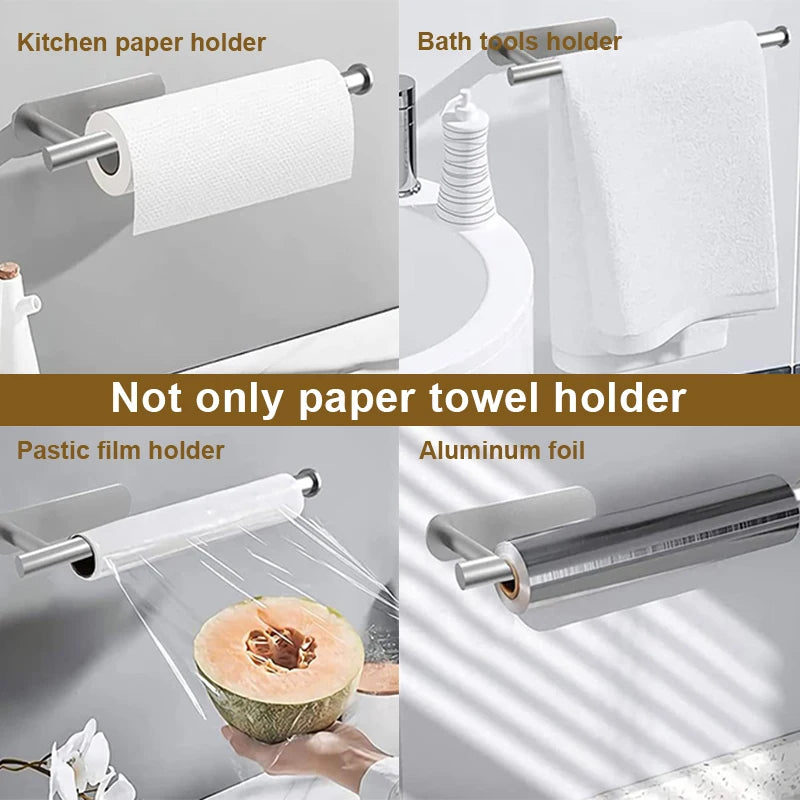 Self Adhesive Stainless Steel Paper Towel Roll Holder Wall Mount