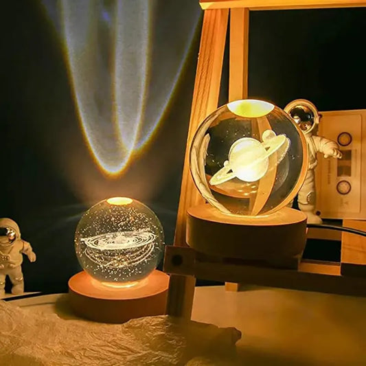 LED Night Light Milky Way Galaxy Solar System Crystal Ball Night Lamp Ambient Light