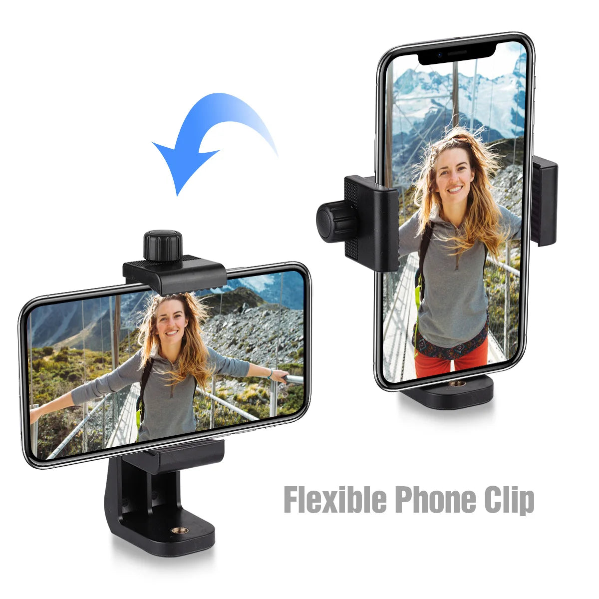 54-in Extendable Selfie Stick Tripod Stand Aluminum Alloy with Phone Holder Mount Adapter Remote Shutter