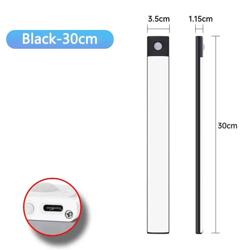 LED Cabinet Light USB Type-C Rechargeable Motion Sensor Led Lamp 10cm/20cm/30cm/40cm/50cm