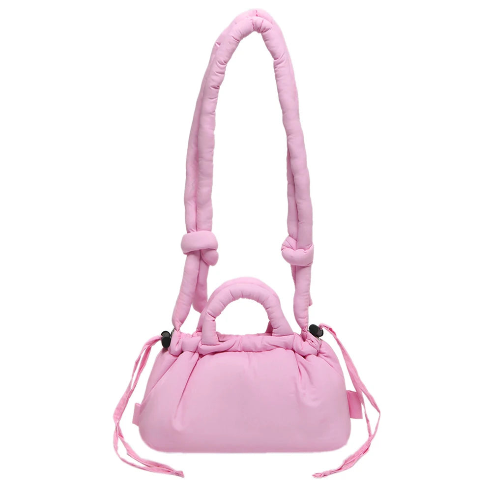 Puffer Tote Bag for Women Lightweight Down Cotton Padded Crossbody Bag Large Capacity