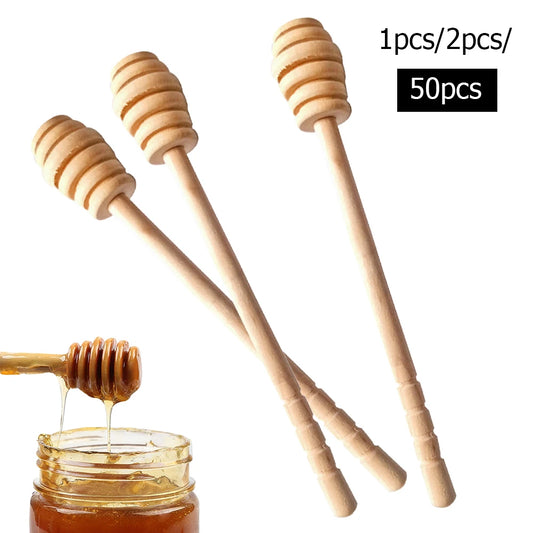 50/2/1PCS Dessert Wooden Spoon Honey Stirrer