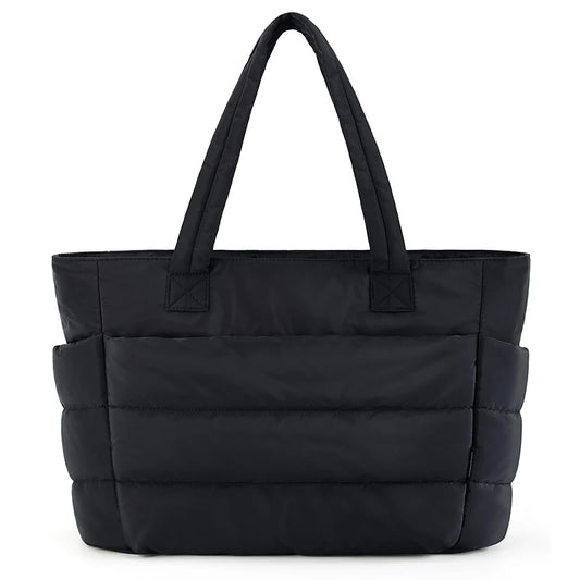 Puffy Tote Bag Big Square Cotton Padded Quilting Shoulder Bag