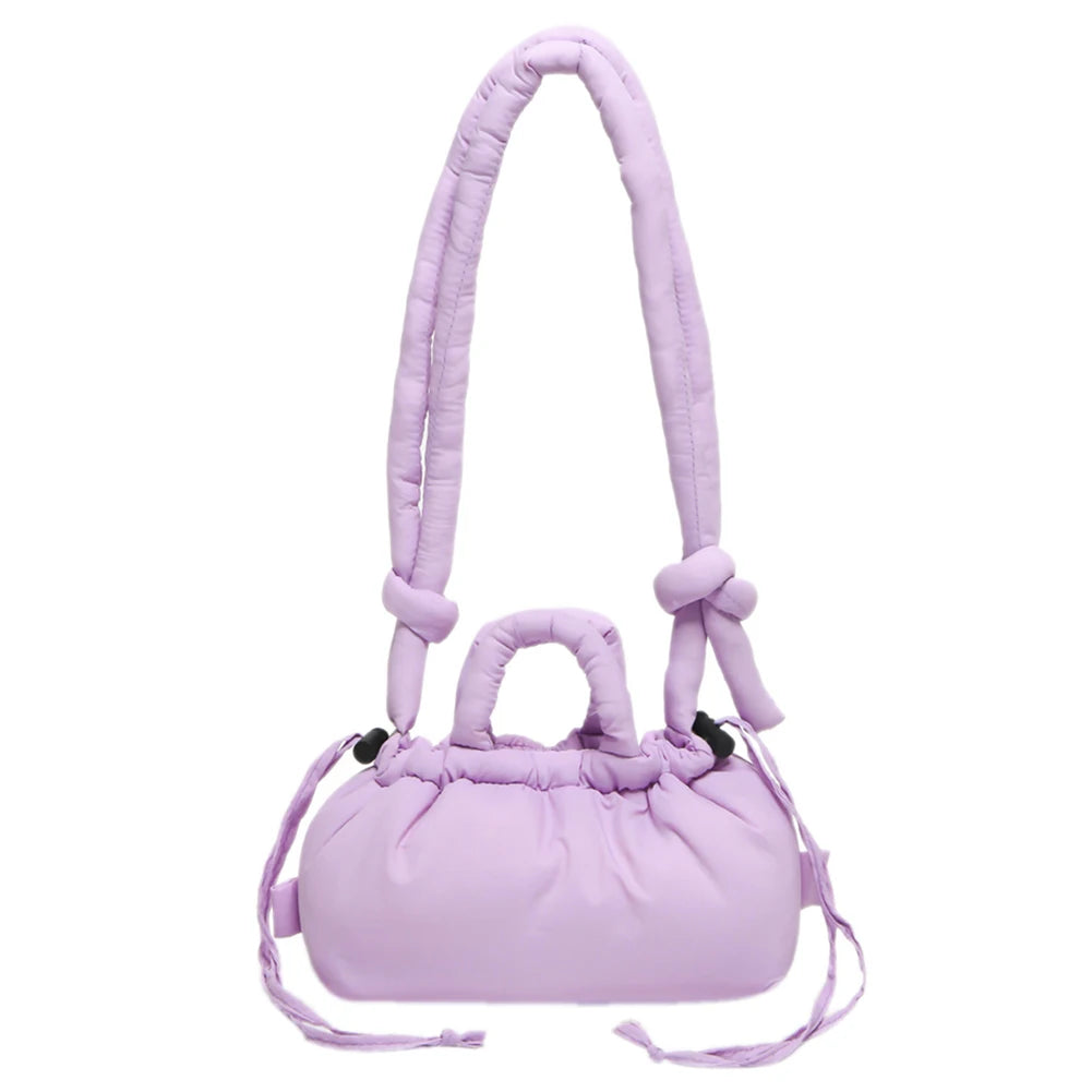 Puffer Tote Bag for Women Lightweight Down Cotton Padded Crossbody Bag Large Capacity