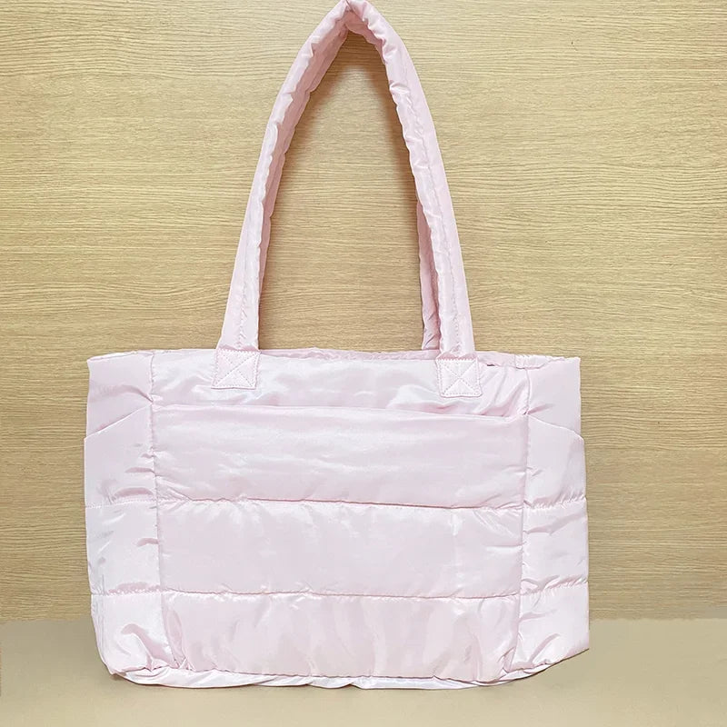 2025 New Women Fashion Shopping Bag Large Capacity Nylon Retro Shoulder Bag