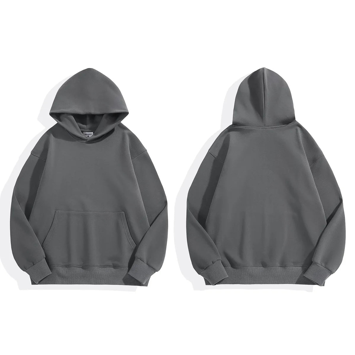 480gsm Heavy Weight Cotton Plus Velvet Hooded Sweater Thickened Tight Polar Fleece Pullover Hoodie
