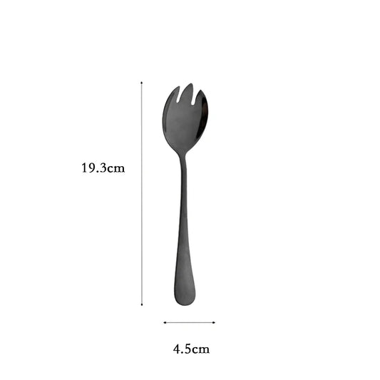 Black Stainless Steel Dinnerware Pieces Flatware Soup Spoon, Colander Spoon, Service Spoon, Salad Fork, Cake Spatula