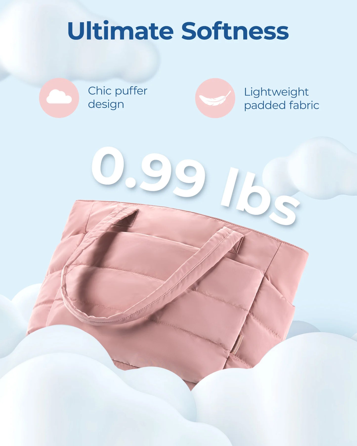 The Bubble Tote Bag Cotton Padded Quilting Puffy Shoulder Purse