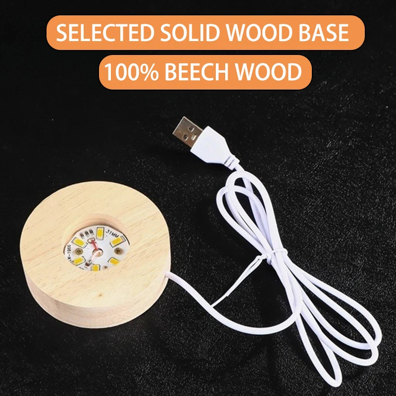 Luminous Crystal Ball LED Night Light Saturn Solar System 3D Moon and More Table Lamp USB