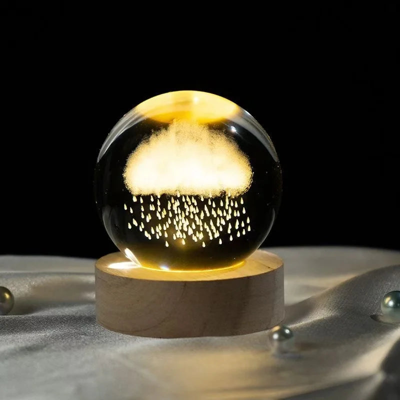 6CM 3D Crystal Ball Lamp With Galaxy And Planetary Projection USB Night Light For Bedroom Decor Plasma Ball Gift